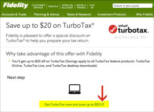 fidelity turbotax discount code 2014