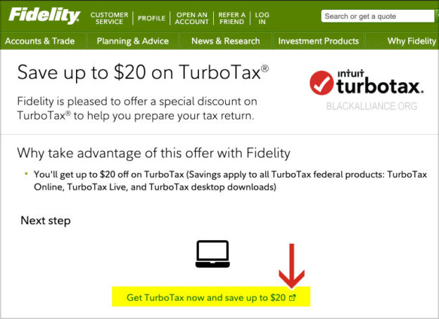 fidelity turbotax discount code 2016