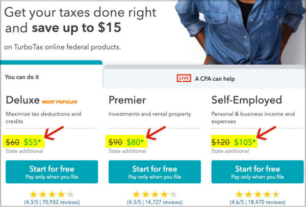 discounts for turbotax online