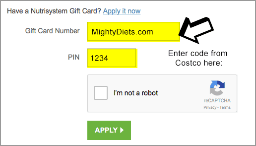 Costco Nutrisystem Gift Cards On Sale 20 Off 2021