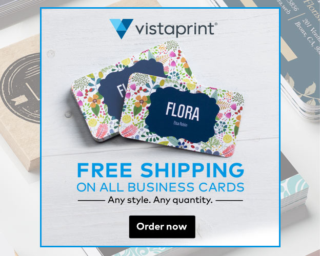 vistaprint biz cards free shipping