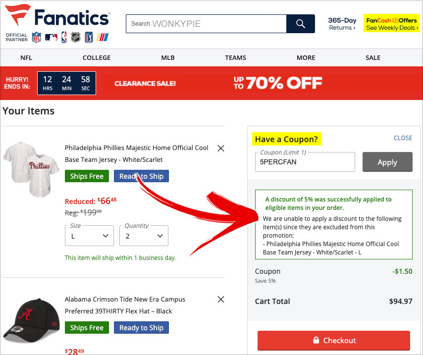 fanatics enter coupon here