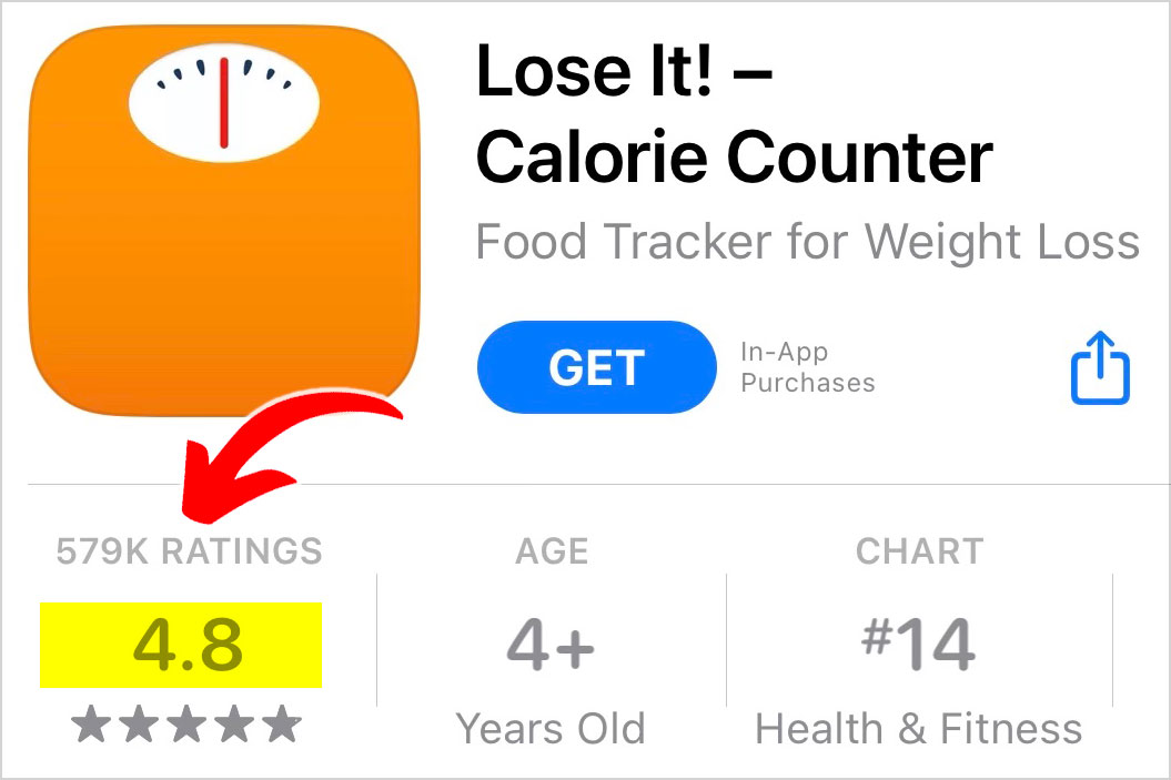 loseit app ratings