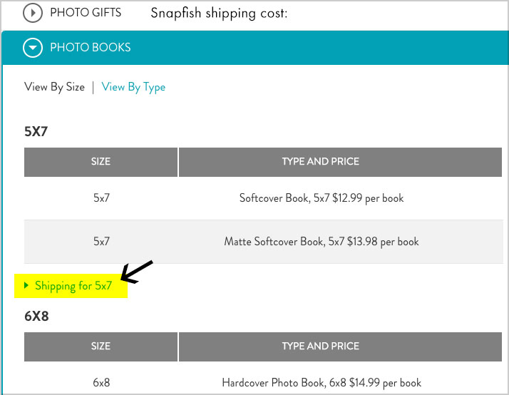 snapfish shipping costs