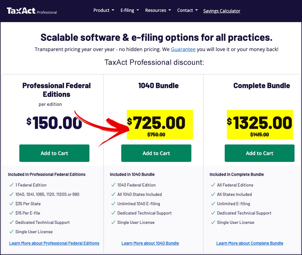 taxact professional pricing
